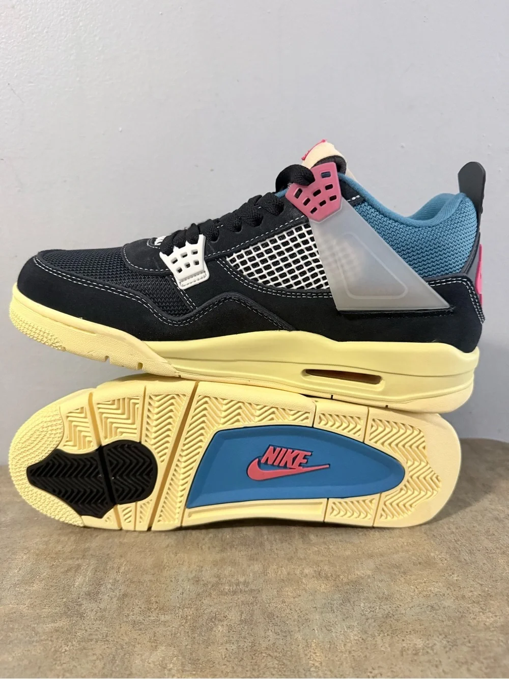 Jordan Kids Black, Yellow & Pink Retro Sneakers